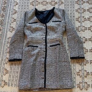 J Crew Collection black, gray, gold Tweed Blazer dress